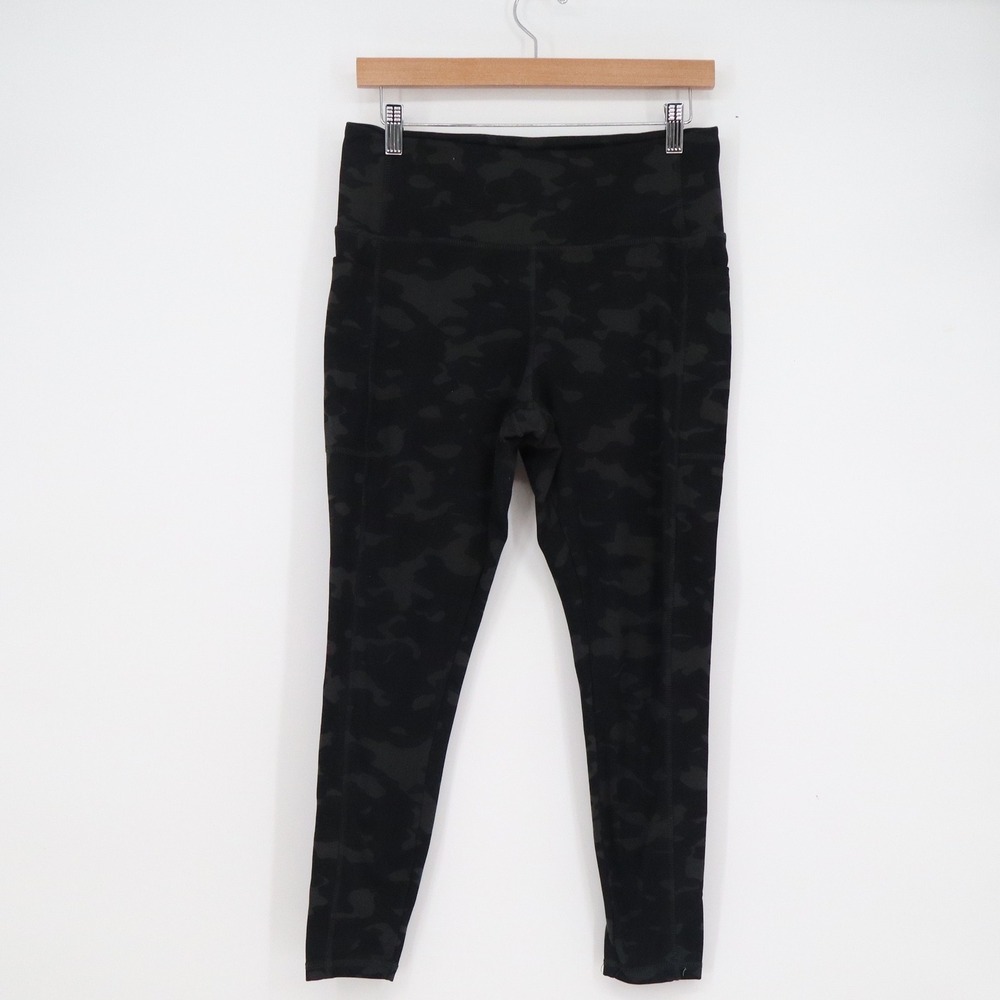 Danskin Womens Black Camo High Waisted Pocket Leggings Size L